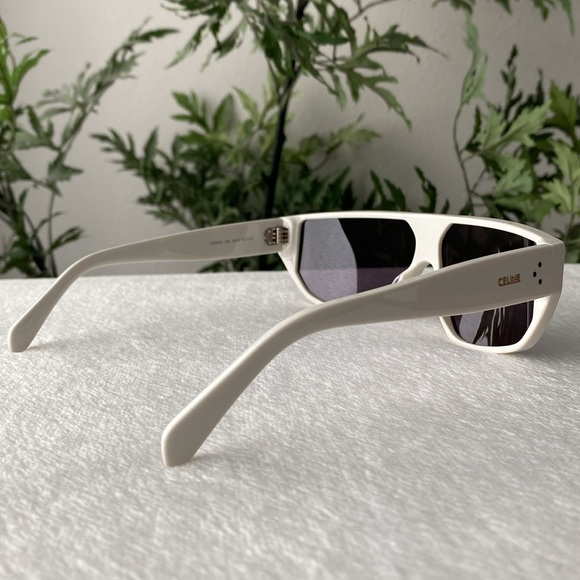 Celine Mask/Shield Wraparound Sunglasses (CL40195I, White/Smoke) - Picture 5 of 16